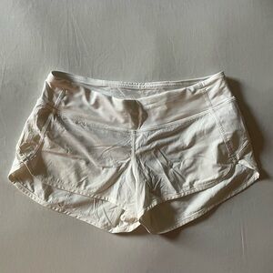 Lululemon White Speed Up Lined Shorts
